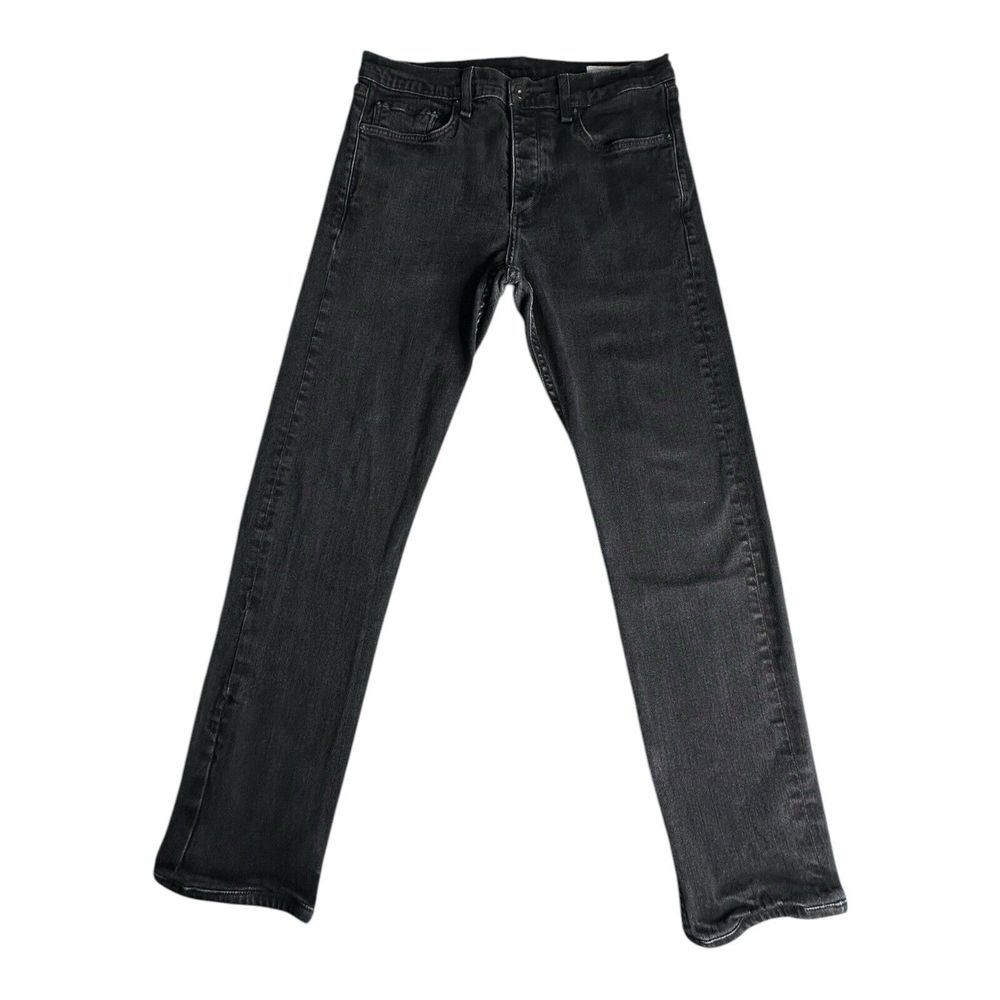 Rag & Bone Mens Jeans 31X30  Black Fit Straight Standard‎ Issue Button Fl…